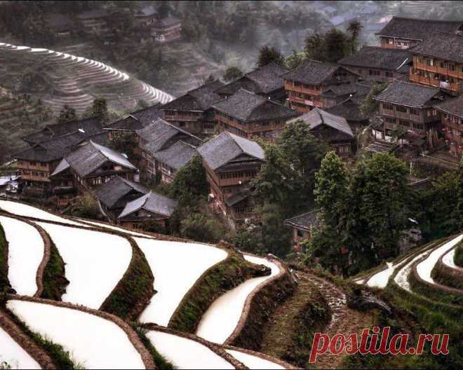 Горная деревня, Южный Китай