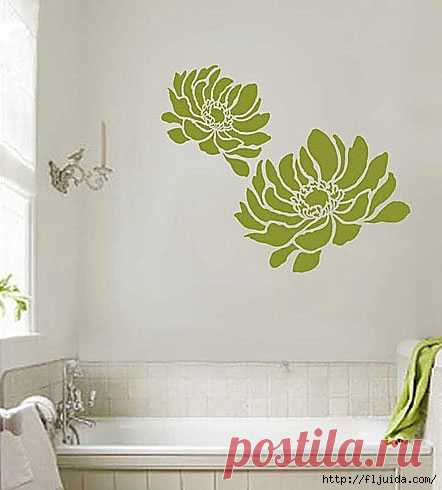 Цветочные трафареты для оформления стен и декора