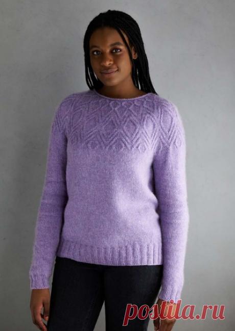 Запись на стене Кварцевый пуловер 🧶" QUARTZ " 🧶.С красивым геометрическим узором на круглой кокетке. Описание в карусели📌