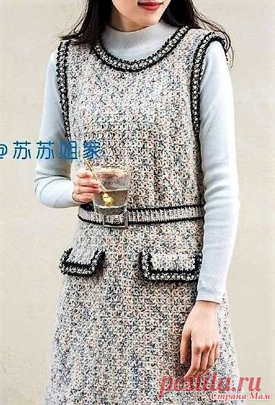 Офисный стиль. Сарафан из секционной пряжи. - Все в ажуре... (вязание крючком) - Страна Мам