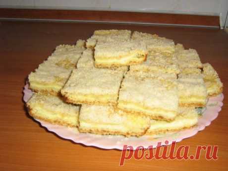 Творожные квадратики Ингредиенты:Творог — 500 гМасло сливочное — 200 г Сахар (для крошки) — 1 стак. Сахар (для творожной смеси) — 5 ст. л. Мука — 3 стак. Сода — 1 ч. л. Яйца — 5 шт.Приготовление:1. В размягчённое при комнатной температуре...