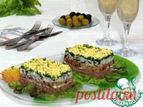 Салат с рисом и куриной печенью - кулинарный рецепт