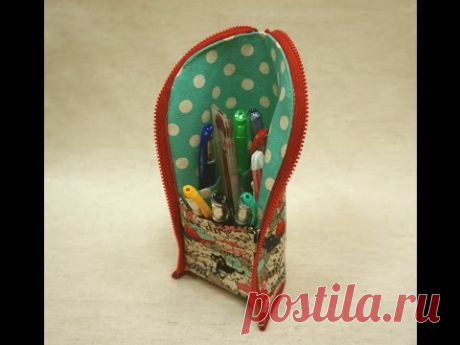 清秀佳人布坊 - 手作教學 - 直立式立體拉鍊筆袋 Pencil Case 的作法