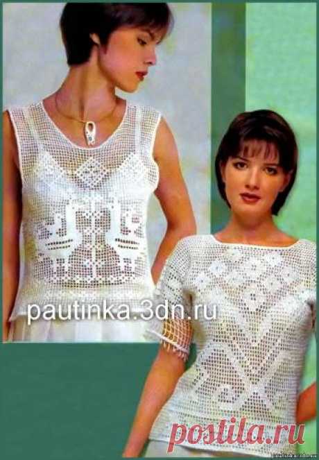Вязаный ажурный пуловер БЕЛАЯ РОЗА ,филейное вязание.