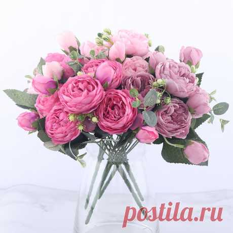 133.65руб. 47% СКИДКА|30 см розовый Искусственный Пион из шелка Букет цветов 5 большая голова и 4 бутона дешевые искусственные цветы для дома Свадебные украшения в помещении-in Искусственные и сухие цветы from Дом и животные on AliExpress  Покупай умнее, живи веселее! Aliexpress.com