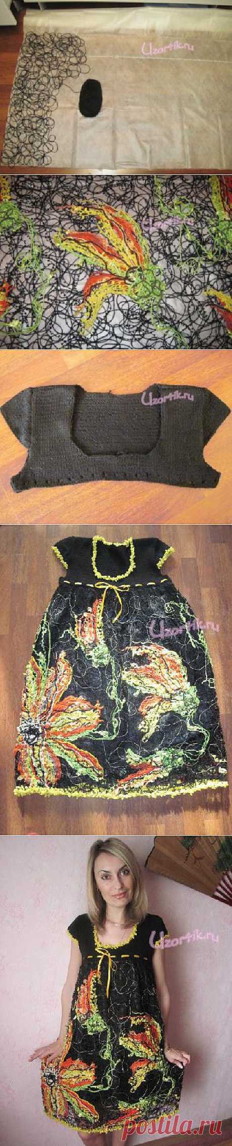 Платье в технике крейзи-вул. Мастер–класс Ольги Осадчей. - Вязание крючком и спицами, схемы | Узорчик.ру