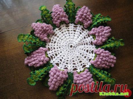 Салфетка &quot;Виноград&quot; &amp;raquo; Клубка.Нет - Все о вязании крючком