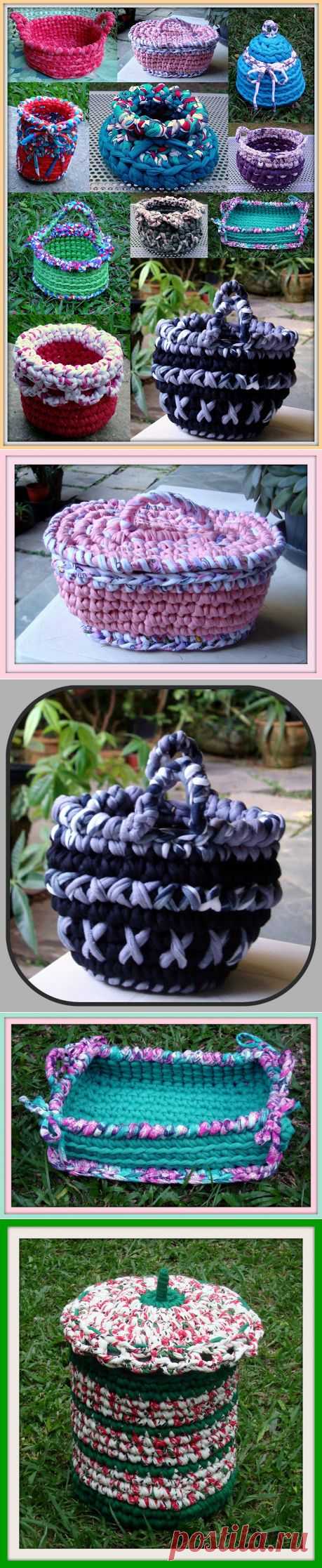 EU TAMBÉM CROCHETO...: Cachepots, cestas, cestinhas, etc e tal...