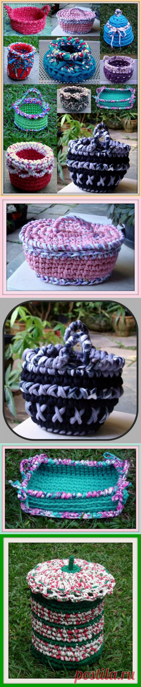 EU TAMBÉM CROCHETO...: Cachepots, cestas, cestinhas, etc e tal...
