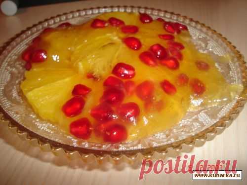 Рецепт: Апельсины с гранатом под густым соком (десерт)