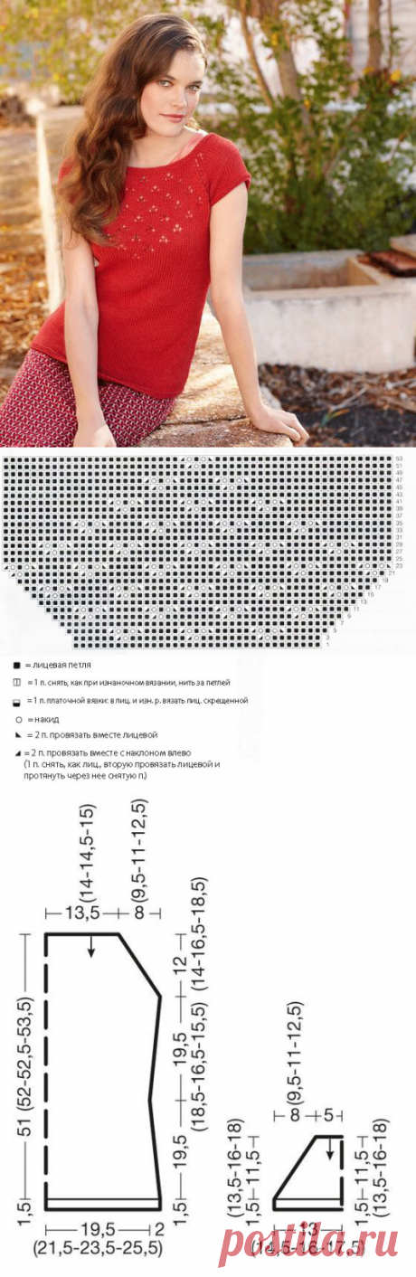Простой и милый топ спицами