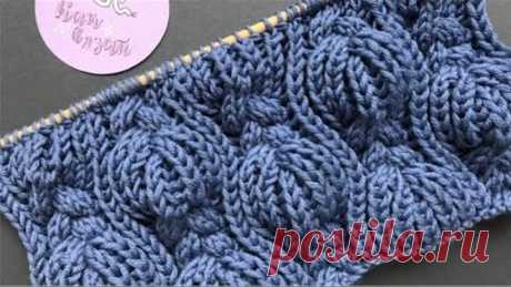 Узор из кос и патентных петель/How to knit a scarf