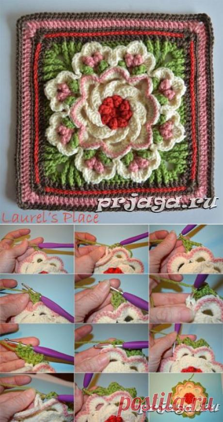 Вязаный цветок - мотив «Тропический восторг»