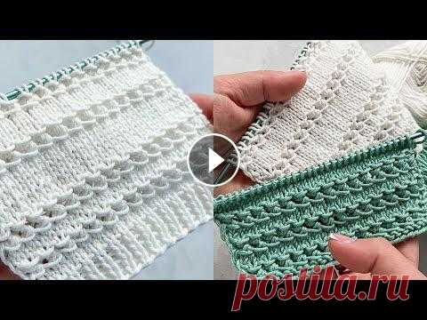 Горизонтальные ажурные дорожки спицами. Просто и красиво! Мой инстаграм - Наш семейный магазин...