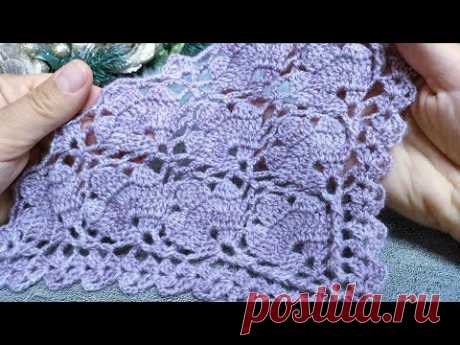 Шаль крючком из 4 - х раппортов ✨ Crochet shawl ✨