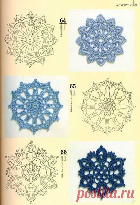 КРАСИВЫЕ СНЕЖИНКИ КРЮЧКОМ, СХЕМЫ