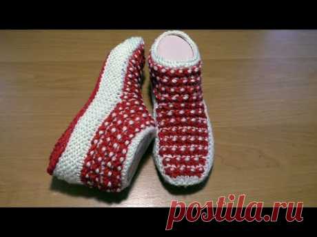 Следочки  на 2 спицах"Мухоморчики"