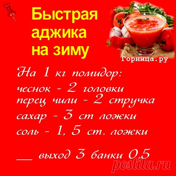 Быстрая аджика на зиму. Без уксуса — ГОРНИЦА