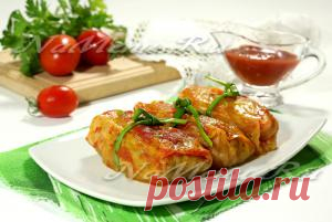 Постные голубцы с грибами и рисом