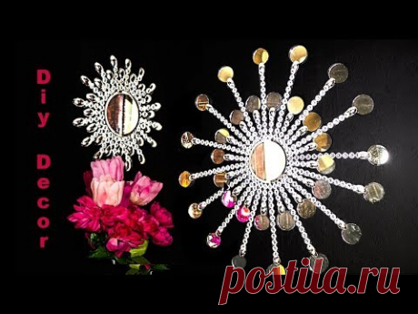 Beautiful wall decoration Sunburst mirror diy😍👍💕.