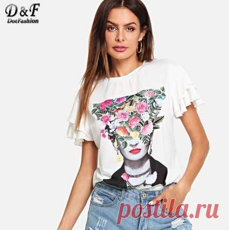 Dotfashion с белыми рюшами