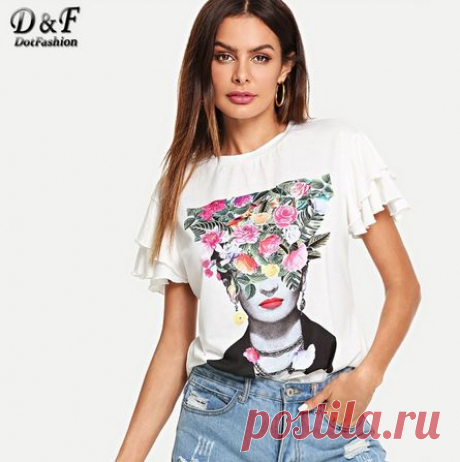 Dotfashion с белыми рюшами