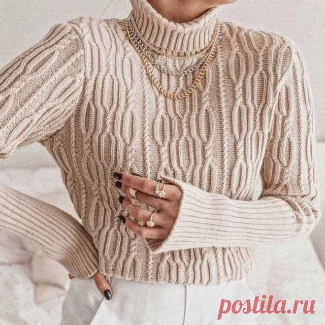Узор для джемпера из жгутов спицами