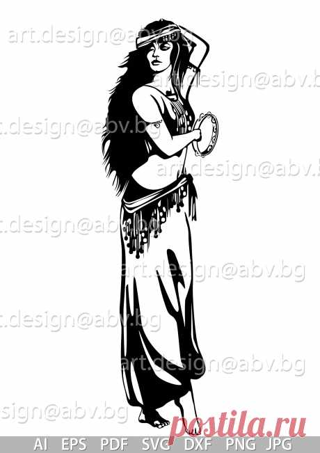 Vector GYPSY GIRL SVG ai eps png pdf jpg Image Graphic