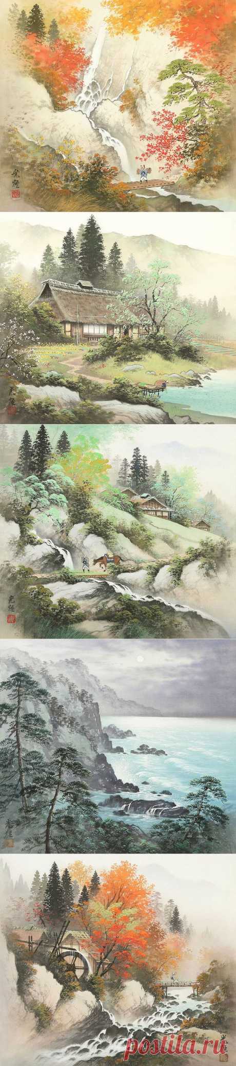 Koukei Kojima. Сансуй (&quot;пейзажная живопись&quot;)Натуральные красители на шелке - Мои выставки, статьи и не только - Каталог статей - Shinkarchuk Anatoly