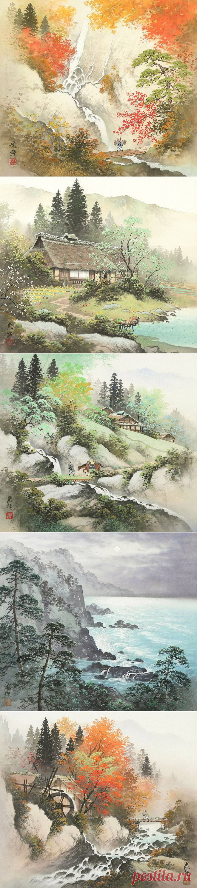 Koukei Kojima. Сансуй ("пейзажная живопись")Натуральные красители на шелке - Мои выставки, статьи и не только - Каталог статей - Shinkarchuk Anatoly