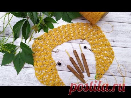 Платье крючком из желтого льна. Часть 1. Обзор пряжи и узора.