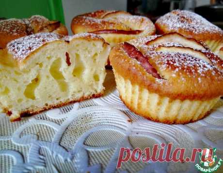 Нежные творожные кексы с яблоками