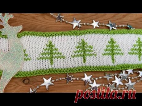 Узор елочка спицами 🎄 вяжем легко и просто