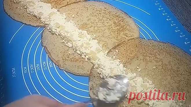 БЛИННЫЙ ПИРОГ С ГРУШЕВО- ТВОРОЖНОЙ НАЧИНКОЙ????