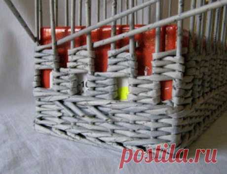 Handmade: Шахматное плетение из газетных трубочек