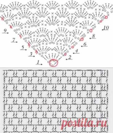Шаль крючком – схема узоров с описанием новых моделей