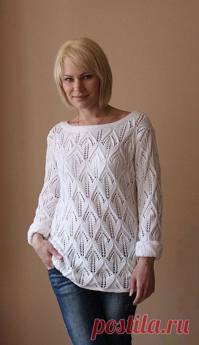 Узор для стильный джемпера (Вязание спицами) — Журнал Вдохновение Рукодельницы