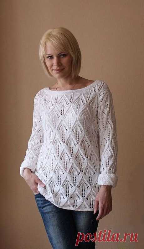 Узор для стильный джемпера (Вязание спицами) — Журнал Вдохновение Рукодельницы
