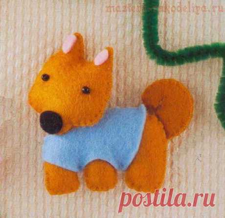 Выкройка игрушки из фетра: Японская собака Сиба-ину