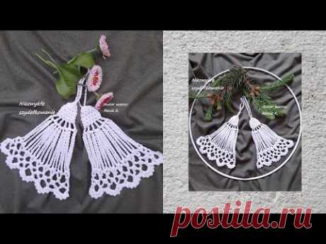 Dzwonek 8 cm szydełko (płaski). Wzór autorski/ Author pattern Renia K. Crochet bell tutorial.