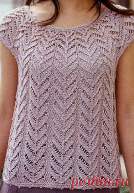 Нежный топ, связанный спицами из категории Интересные идеи – Вязаные идеи, идеи для вязания