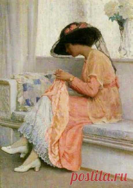 The Athenaeum - A Stitch in Time (William Henry Margetson - )