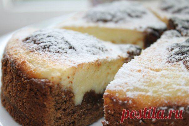 Шоколадный пирог с творогом.