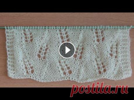 &quot;Ажурные листья &quot;.Красивый нежный узор спицами для туники, топа, маечки, джемпера. Красивый ажурный узор спицами для женских и детских изделий....