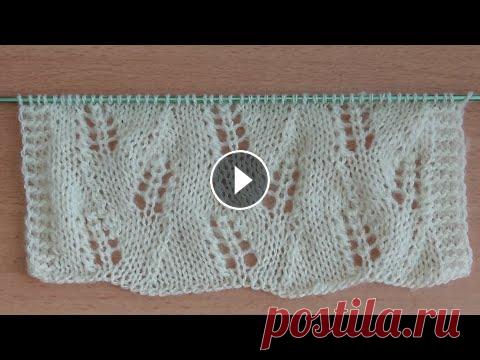 "Ажурные листья ".Красивый нежный узор спицами для туники, топа, маечки, джемпера. Красивый ажурный узор спицами для женских и детских изделий....