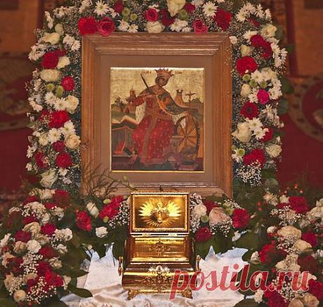 Икона святой великомученицы Екатерины в Свято - Екатеринском мужском монастыре.