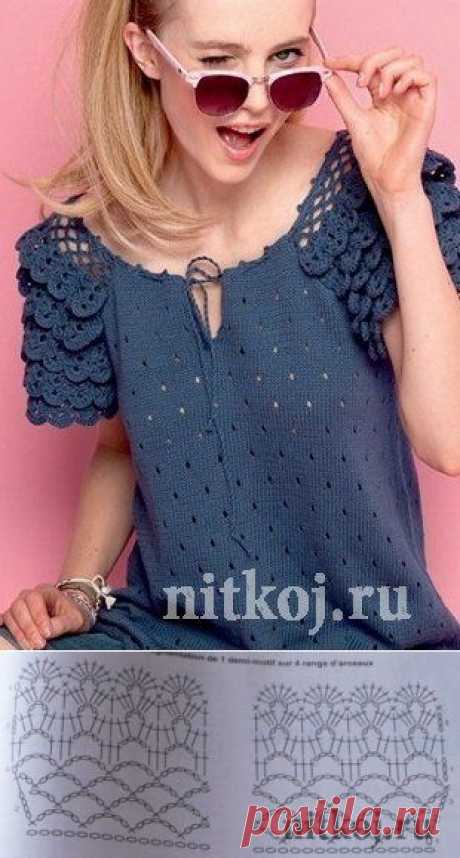 Оригинальная кофта крючком и спицами » Ниткой - вязаные вещи для вашего дома, вязание крючком, вязание спицами, схемы вязания