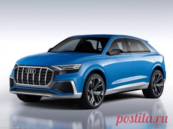 Смотри! Audi Q8 2018 модельного года Январь 2017 года запомнится автолюбителям не только проведением детройтского автошоу, а ещё и прошедшей в рамках него презентацией концепта кросс-купе Audi