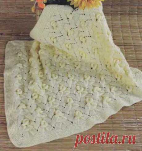 Детский плед связанный спицами. Плед спицами для новорожденного