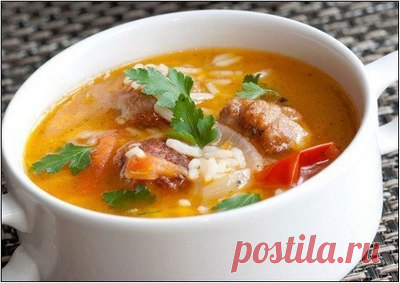 Рисовый суп с курицей